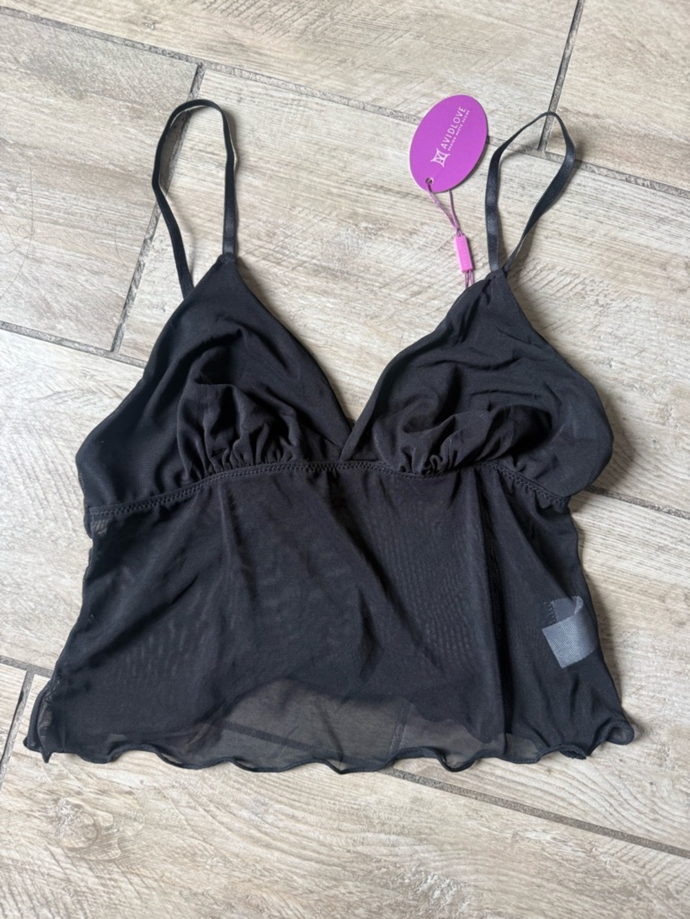Black Mesh Bralette Camisole